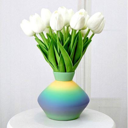 Obrázek z Umělé tulipány 10 ks - bílé