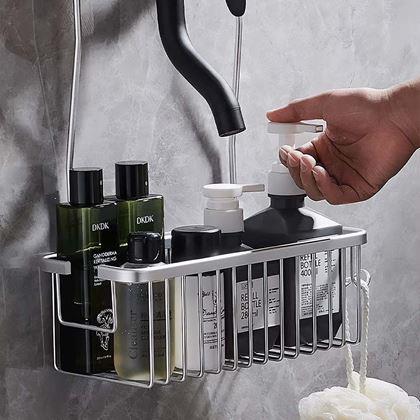 Obrázek z Závěsný košík do sprchy - stříbrný