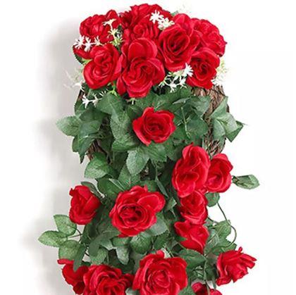 Obrázek z Umělá převislá květina 90 cm - červená