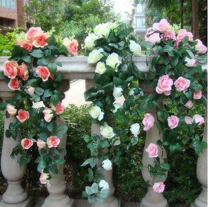 Obrázek z Umělá převislá květina 90 cm - růžovo-oranžová