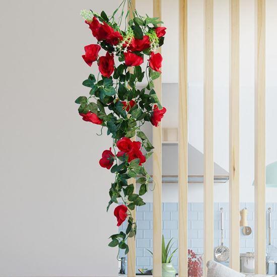 Obrázek z Umělá převislá květina 90 cm - červená