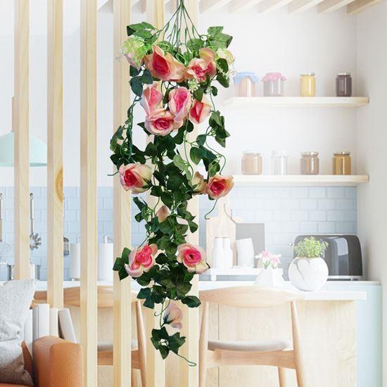 Obrázek z Umělá převislá květina 90 cm - růžovo-oranžová