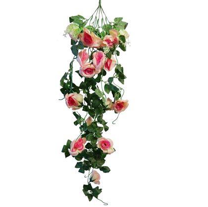 Obrázek z Umělá převislá květina 90 cm - růžovo-oranžová