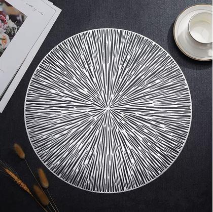 Obrázek z Kulaté prostírání na stůl sluneční paprsky - stříbrné
