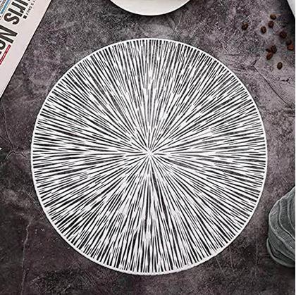 Obrázek z Kulaté prostírání na stůl sluneční paprsky - stříbrné