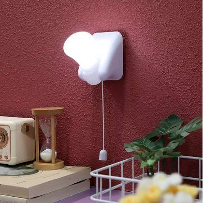 Obrázek z Nástěnná LED lampička k posteli se šňůrkovým vypínačem