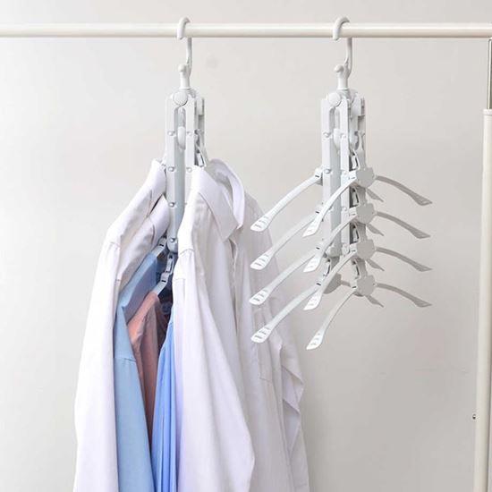 Obrázek z Multifunkční úsporný věšák do skříně s 8 ramínky