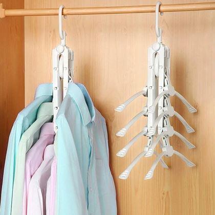 Obrázek z Multifunkční úsporný věšák do skříně s 8 ramínky