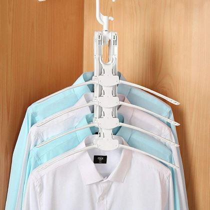 Obrázek z Multifunkční úsporný věšák do skříně s 8 ramínky