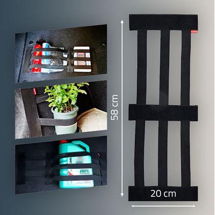Obrázek z Elastický držák na suchý zip do kufru 3 popruhy