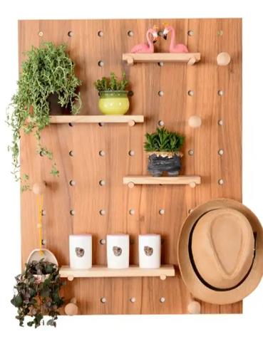 Obrázek z Dřevěný nastavitelný organizér na stěnu