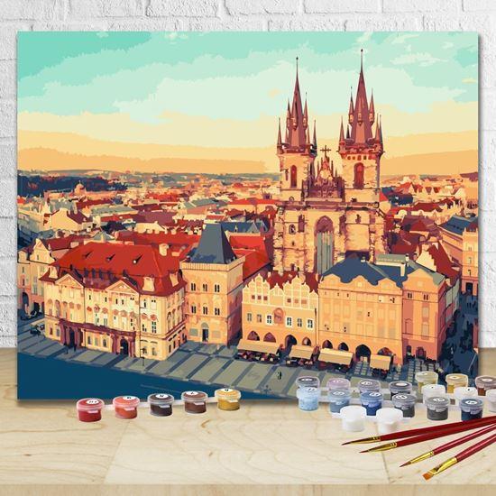 Obrázek z Malování podle čísel, vypnuté plátno na rám - Staroměstské náměstí