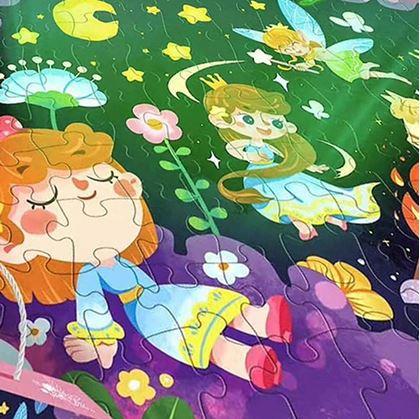 Obrázek z Dětské puzzle svítící ve tmě 96 dílků - princezny