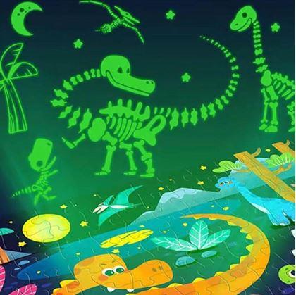 Obrázek z Dětské puzzle svítící ve tmě 96 dílků - dinosauři