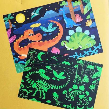 Obrázek z Dětské puzzle svítící ve tmě 96 dílků - dinosauři