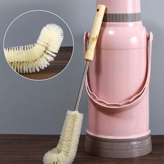 Obrázek z Čistící kartáč na lahve s dřevěnou rukojetí