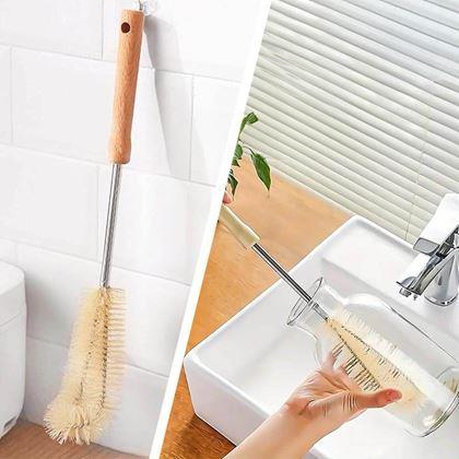 Obrázek z Čistící kartáč na lahve s dřevěnou rukojetí