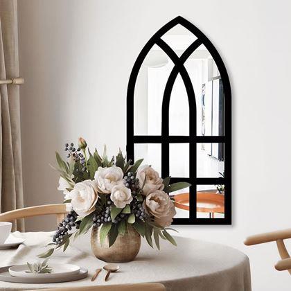 Obrázek z Nástěnné nalepovací zrcadlo ve tvaru okna 44x22 cm