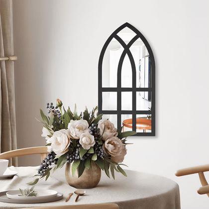 Obrázek z Nástěnné nalepovací zrcadlo ve tvaru okna 44x22 cm