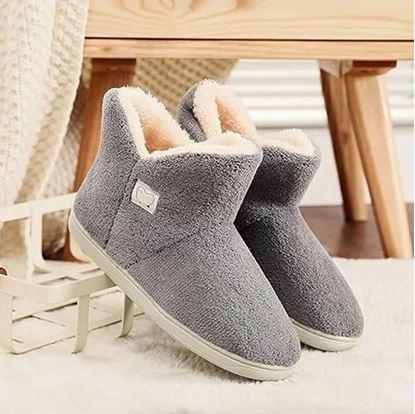 Obrázek Vysoké zateplené papuče s kožíškem