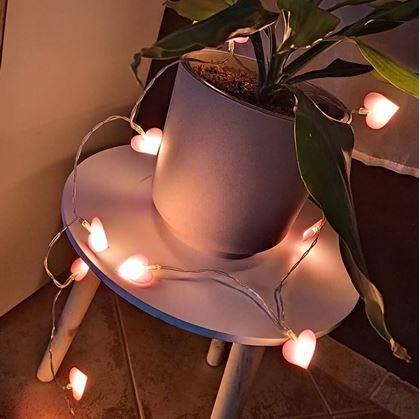 Obrázek z LED světelný řetěz - růžová srdce