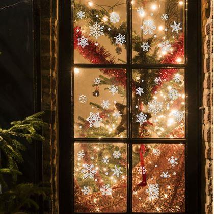 Obrázek z Nálepky na okno - sněhové vločky 52 ks - stříbrné