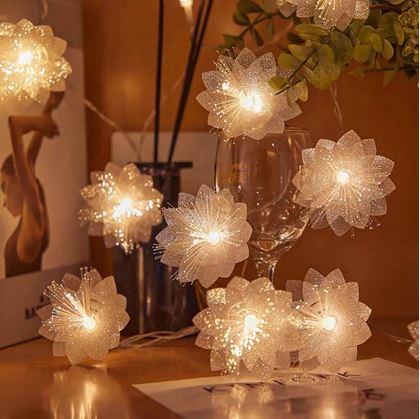 Obrázek z LED světelný řetěz - květy