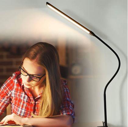 Obrázek z Flexibilní stmívatelná stolní LED lampa s klipem