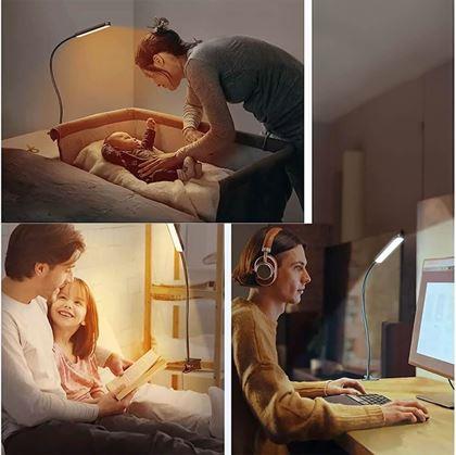 Obrázek z Flexibilní stmívatelná stolní LED lampa s klipem