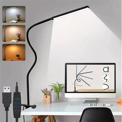 Obrázek z Flexibilní stmívatelná stolní LED lampa s klipem