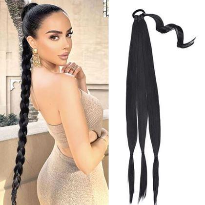 Obrázek z Příčesek do vlasů cop 85 cm - černý