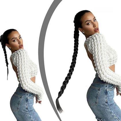 Obrázek z Příčesek do vlasů cop 85 cm - černý