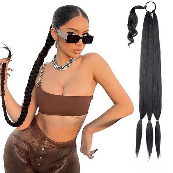 Obrázek z Příčesek do vlasů cop 85 cm - hnědý