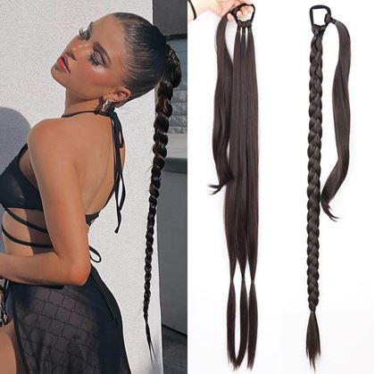 Obrázek z Příčesek do vlasů cop 85 cm - hnědý