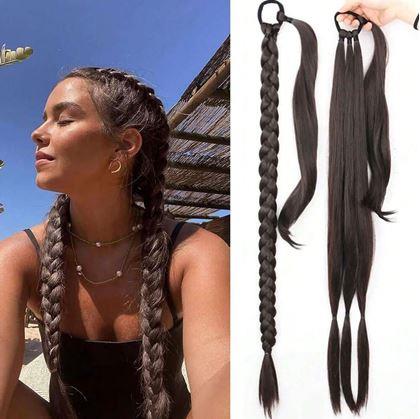 Obrázek z Příčesek do vlasů cop 85 cm - hnědý