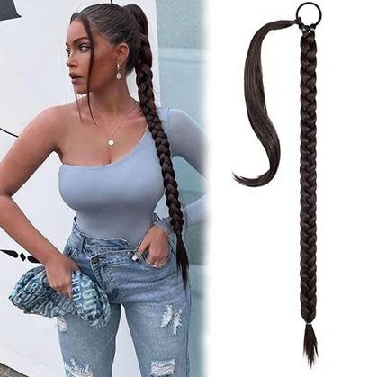 Obrázek z Příčesek do vlasů cop 85 cm - hnědý