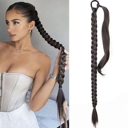 Obrázek z Příčesek do vlasů cop 85 cm - hnědý