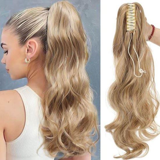 Obrázek z Příčesek do vlasů vlnitý culík 60 cm - plavý