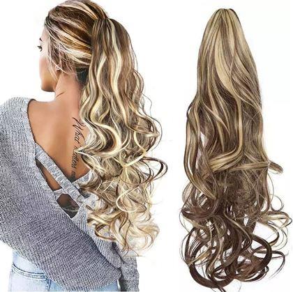 Obrázek z Příčesek do vlasů vlnitý culík 60 cm - melír