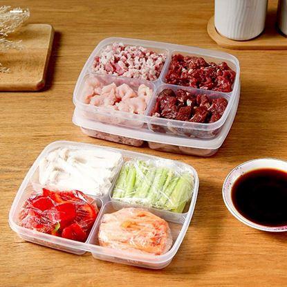 Obrázek Dělená dóza na potraviny se 4 oddíly + víčko