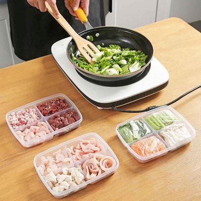 Obrázek Dělená dóza na potraviny se 4 oddíly + víčko