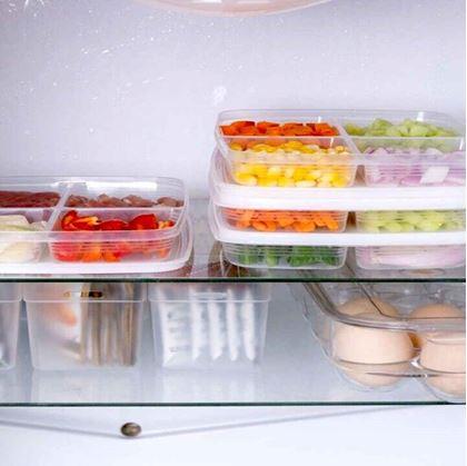 Obrázek z Dělená dóza na potraviny se 4 oddíly + víčko