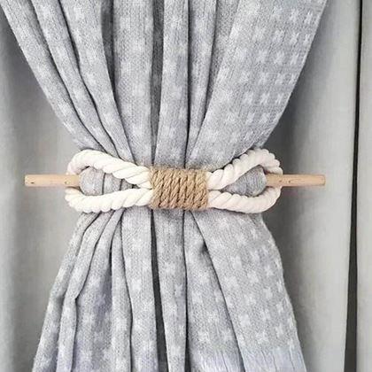 Obrázek z Dekorativní spona na závěs lano - bílé