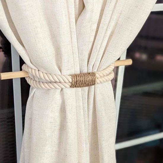 Obrázek z Dekorativní spona na závěs lano - bílé