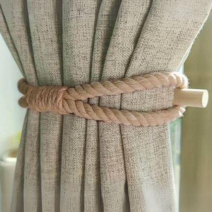 Obrázek z Dekorativní spona na závěs lano - hnědé