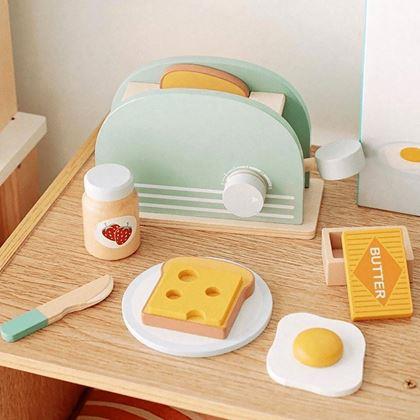 Obrázek z Dřevěný snídaňový set na hraní 9 ks