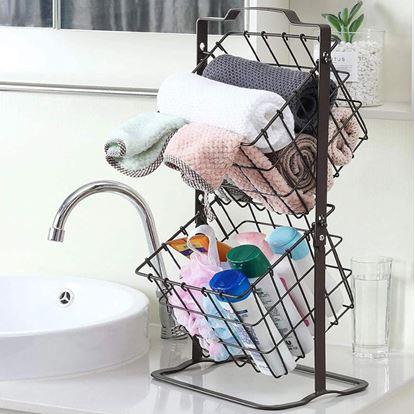 Obrázek Dvoupatrový kovový košík 45 cm