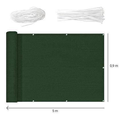 Obrázek z Balkonová clona pro soukromí 500x90 cm - zelená
