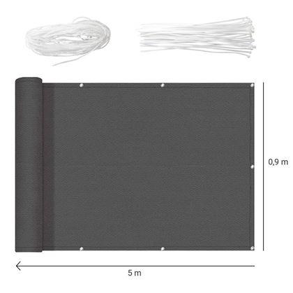 Obrázek z Balkónová zástěna 500x90 cm - šedá