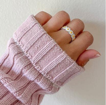 Obrázek Prstýnek s nastavitelnou velikostí - sedmikráska